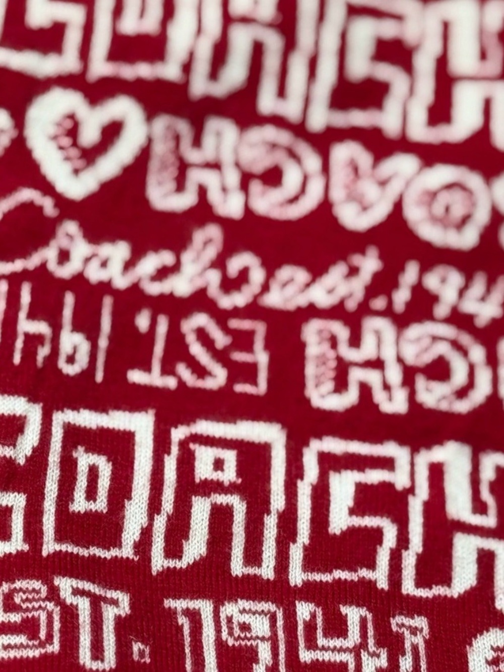 Coach Red Scarf Signature Poppy Design -Excellent Condition